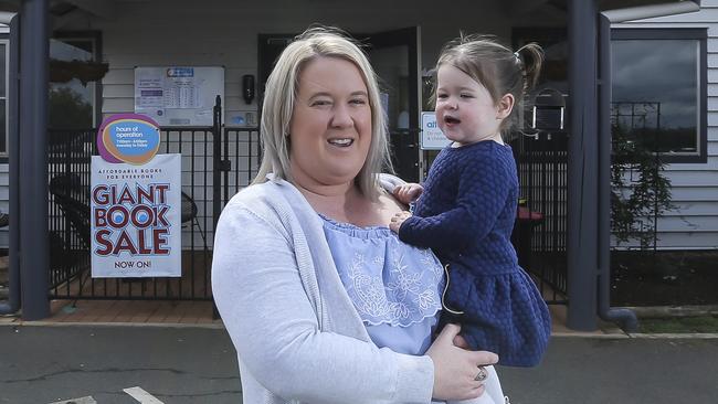 Caitlin Hogan and daughter Harper, 18 mths, at the Goodstart Child Care Centre in Drayton. Picture: Mark Cranitch