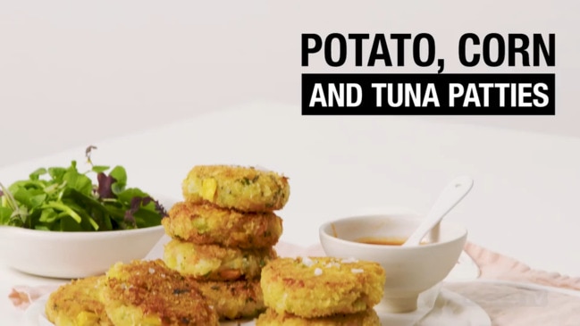 Potato, corn and tuna patties