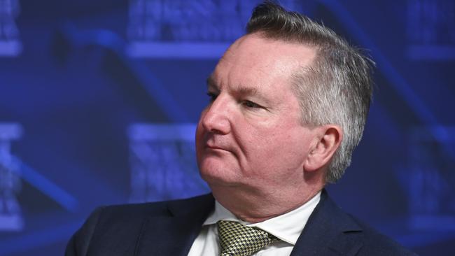 Minister for Climate Change and Energy Chris Bowen addresses the National Press Club of Australia in Canberra. Picture: NewsWire / Martin Ollman