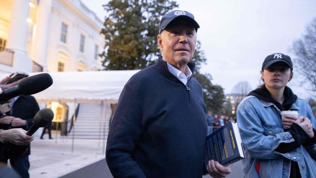 US President Joe Biden speaks to the press on Friday (Saturday AEDT). Picture:   AFP