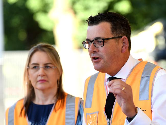 Premier Daniel Andrews and Jacinta Allan. Picture: AAP/Joe Castro