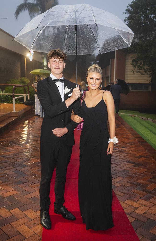 Sam Sheppard partners Lucia Statton at Fairholme College formal, Wednesday, March 27, 2024. Picture: Kevin Farmer