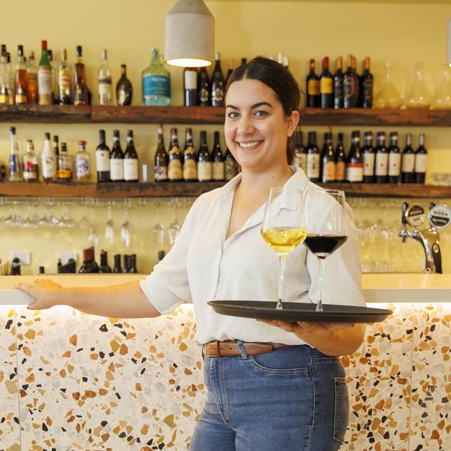 Restaurant manager Mikaela D’Arienzo at Mina Italian, Bulimba. Picture Lachie Millard