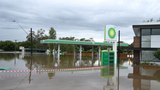 Parts of the historic town of Camden in the south-west has been flooded and is at risk of being cut off after it was inundated by the Nepean River overnight. Picture: John Grainger