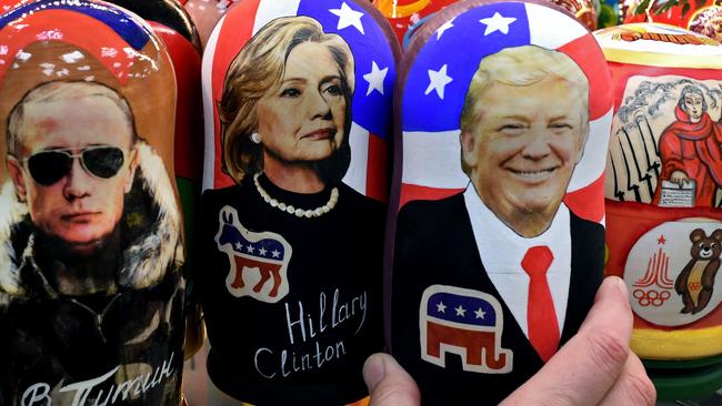 Traditional Russian wooden nesting or Matryoshka dolls. Mr Trump has already indicated he wants a closer relationship with Russia. Picture: AFP