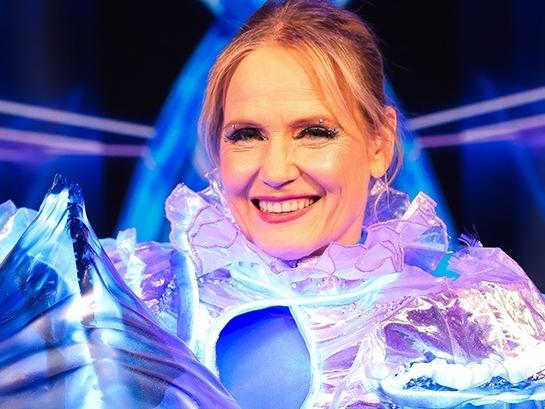 The Block judge Shaynna Blaze was the surprise reveal under the Bluebottle costume on The Masked Singer Australia. Picture: Ten