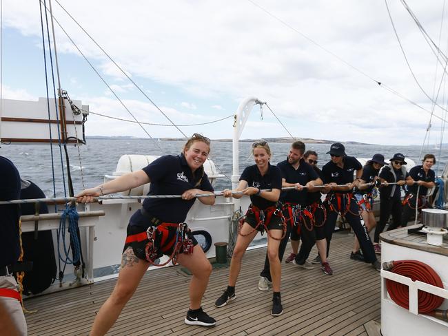 Australian Wooden Boat Festival - Parade of Sail pictured from the Young Endeavor PICTURE: MATT THOMPSON