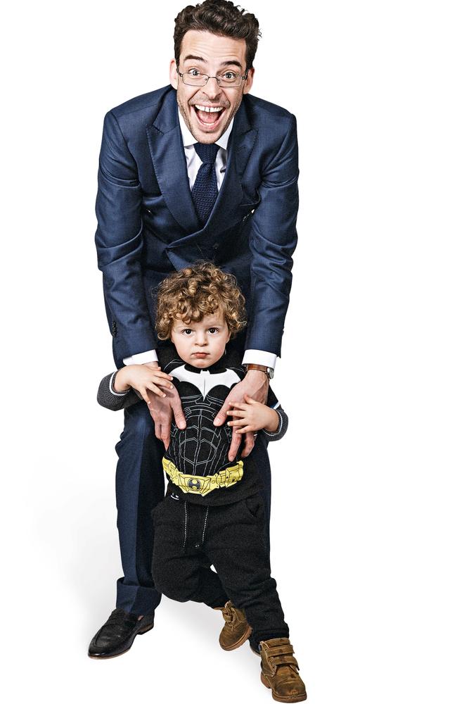 Joe Hildebrand and his son. Picture: Nigel Lough