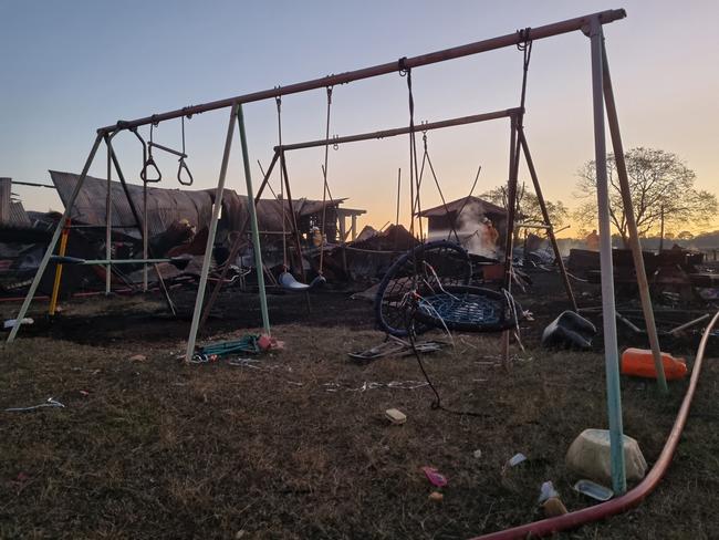 Aftermath of a house fire that destroyed a historic home at Chelmsford, north of Kingaroy, on September 7, 2021. Picture: Holly Cormack