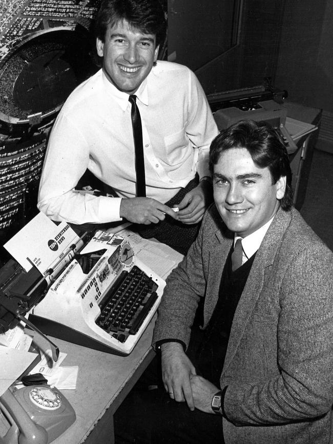 Roving reporters Stephen Quartermain and Eddie McGuire.