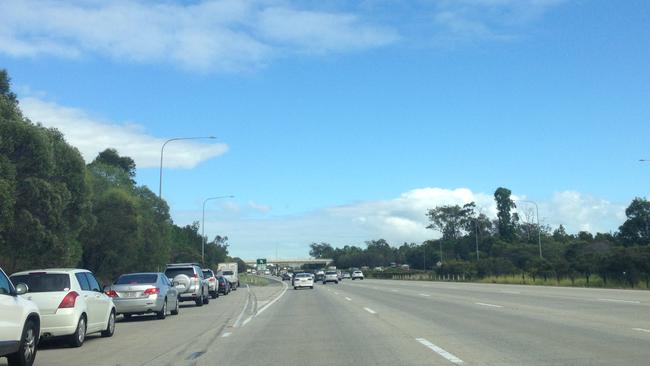 Morning M1 traffic regularly backs up at the Exit 41 northbound off-ramp at Yatala.