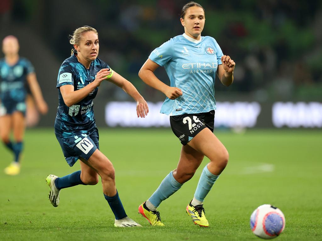 Daniela Galic was named A-League Women’s Young Footballer of the Year and is seen controlling the ball for Melbourne City during the A-League Women Grand Final against Sydney FC at AAMI Park in Melbourne on May 04. Picture: Kelly Defina/Getty Images