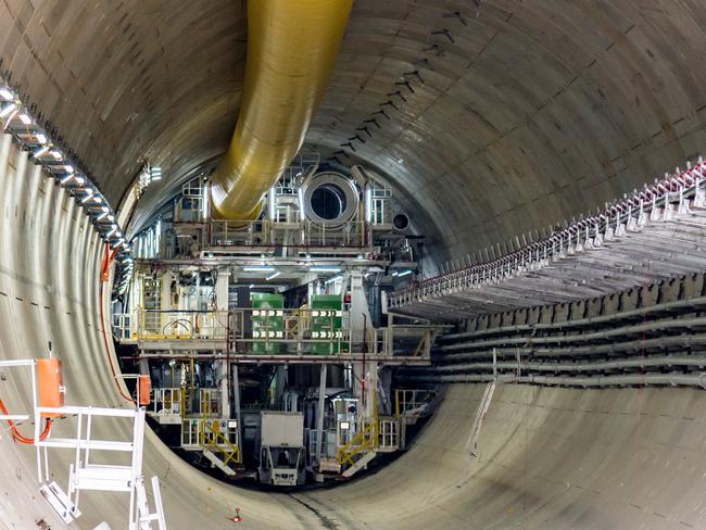 The sinkhole stopped the work of a tunnel boring machine. Picture: Supplied