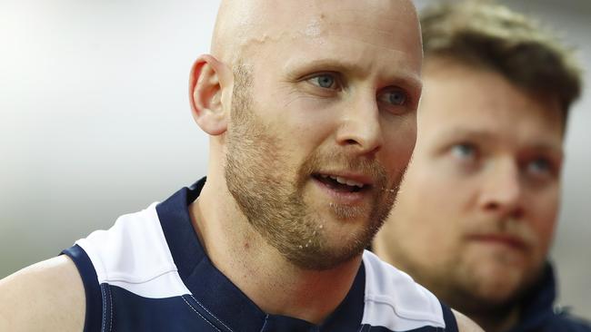 Gary Ablett leaves the field during his 350th game. Picture: Getty Images