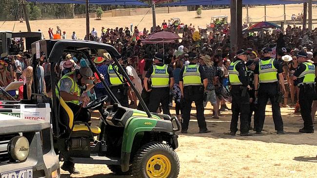 Medics and police on watch as revellers rave at the Rainbow Serpent festival.