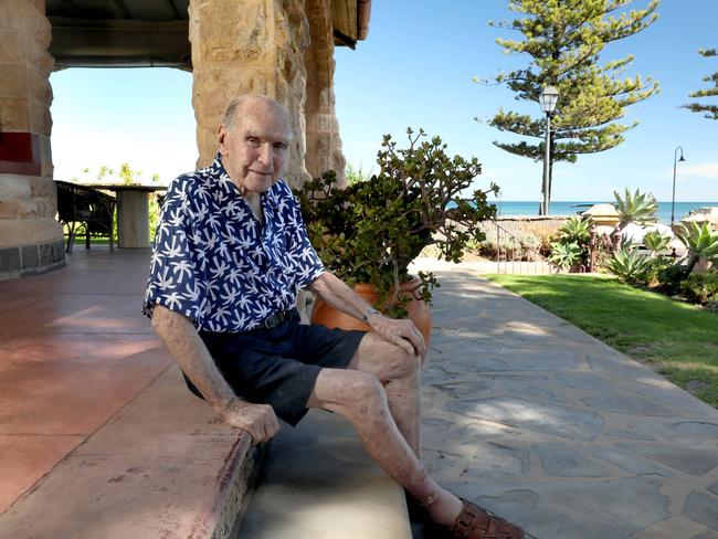 The old man and the sea. Dr Roy Scragg, 98, is selling his iconic home on South Esplanade, Glenelg, which has a fascinating history. 10 March 2022. Picture Dean Martin