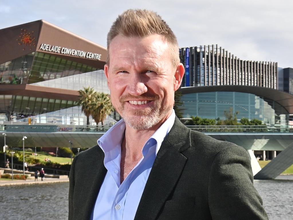 3/4/24. Gather Round – former Collingwood coach &amp; player Nathan Buckley for the longest kick over Torrens Fox promotion. Picture: Keryn Stevens