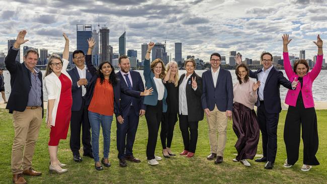 Labor’s winning Western Australian candidates on the South Perth foreshore. Picture: Colin Murty