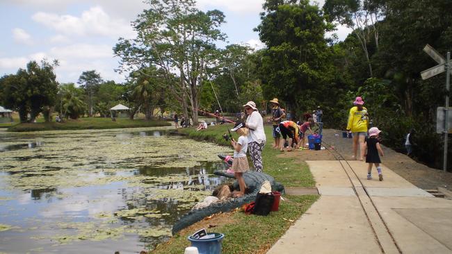 Crowds at Warrina Lakes for the Tilapia fishing competition. DES is investigating the presence of a 1m crocodile at the lakes, but by May 31, had no confirmation.