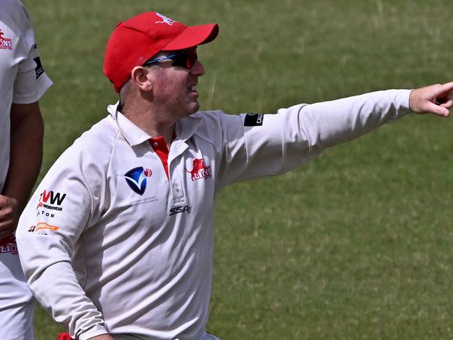 Melton captain Ben MacRae during the VSDCA Melton v Box Hill cricket match at MacPherson Park in Toolern Vale, Saturday, Feb. 4, 2023.Picture: Andy Brownbill