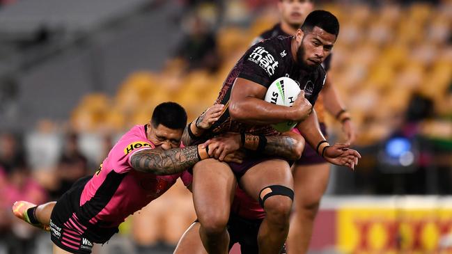 Payne Haas was strong for the Broncos. Picture: Getty Images