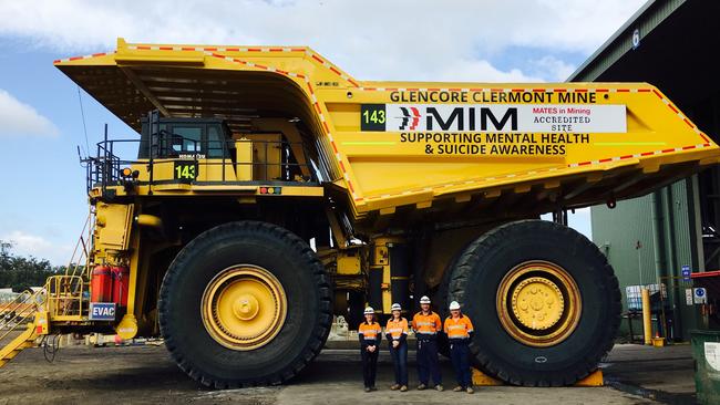 Raising awareness for Mates in Mining in Queensland, from left, Sonia Schmid, Sonya Mussen, Wade Cox and Allan Treacey