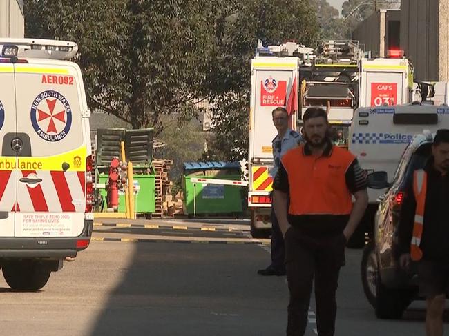 The scene of the pedestrian fatality in Moorebank on Tuesday. Picture: TNV