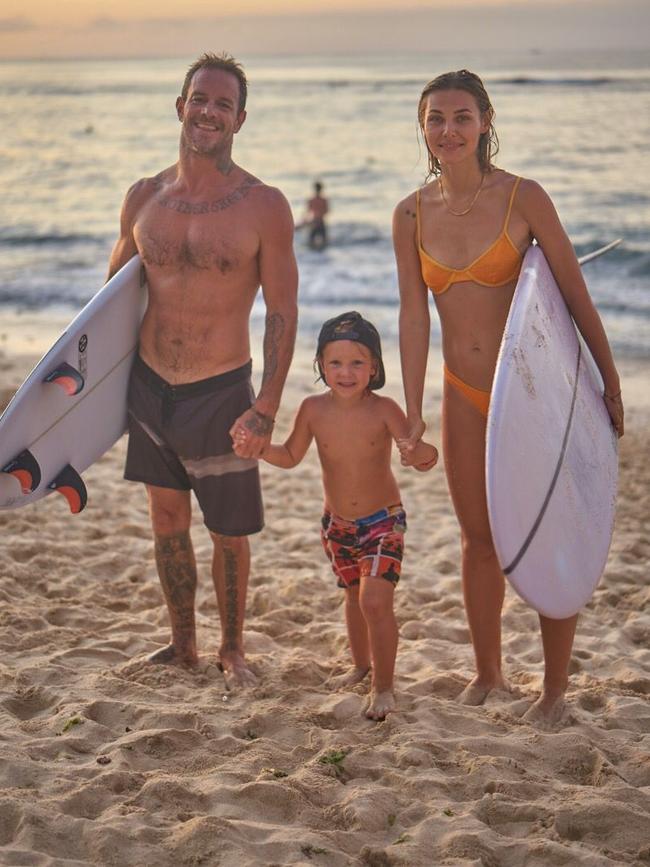 Koby Abberton, his wife Olya and their son Makua.