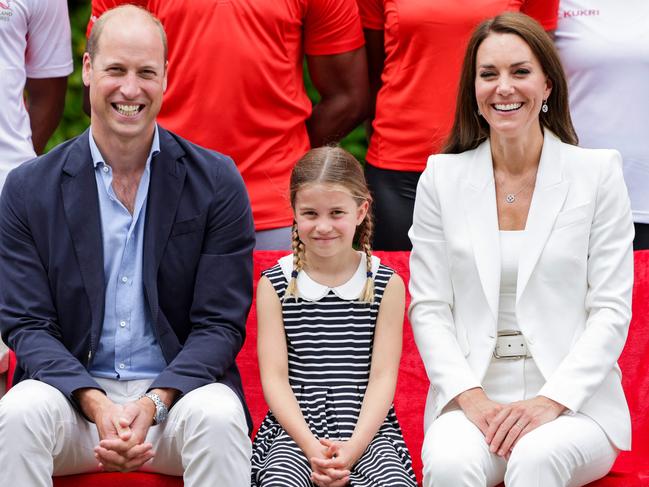 Princess Charlotte, pictured with her parents, has stepped more into the spotlight. Picture: AFP