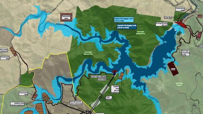 Images from the Initial Statement Advice report into the proposed Borumba Dam pumped hydro plant.