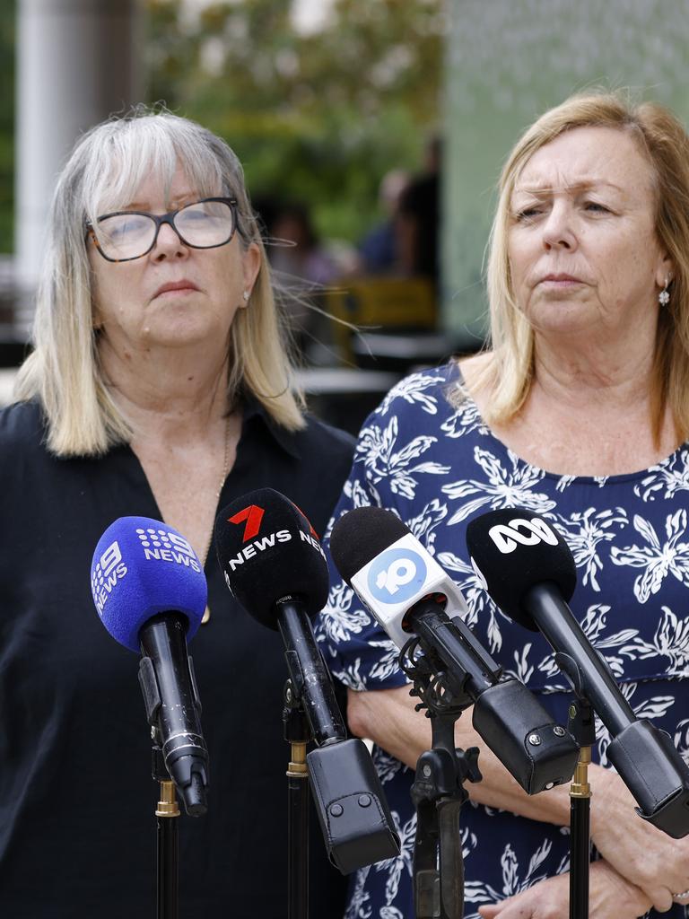 Joyce Parker and Mary Watson speak after the inquest into the deadly Newmarch House COVID outbreak. Picture: NewsWire / Damian Shaw