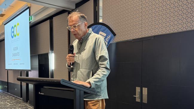 Greens candidate for Fadden Andrew Stimson at the Gold Coast Central Chamber of Commerce Meet the Federal Candidates Breakfast. Photo: Kathleen Skene