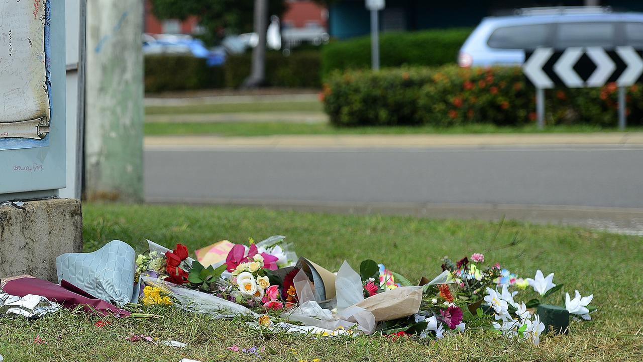 A roadside memorial for four teenagers who died in a car accident last week has suffered extensive damage overnight. PICTURE: MATT TAYLOR.