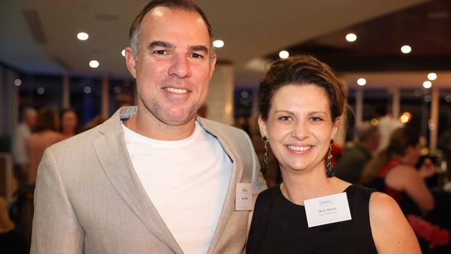 Dan Attard and Nicki Moore at the Gold Coast Australian of the Year Awards 2025 at Sky Point for Gold Coast at Large. Picture, Portia Large.