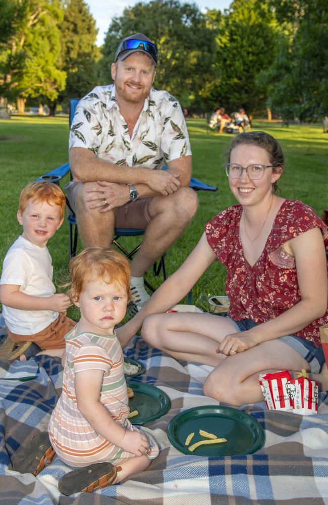 (From left) Levi, Amelia, Matt and Alexandra Green. Triple M Mayoral Carols by Candlelight. Sunday 8th December, 2024. Picture: Nev Madsen.