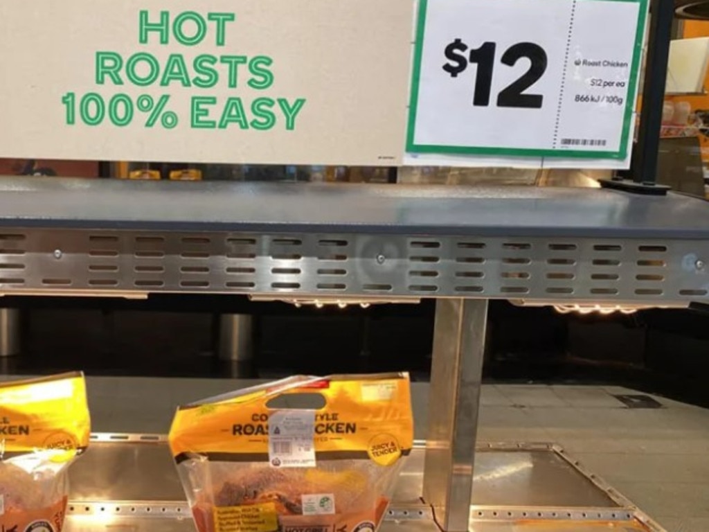 Woolies chickens are now $12, after rising to $11 in February 2022. Picture: Facebook