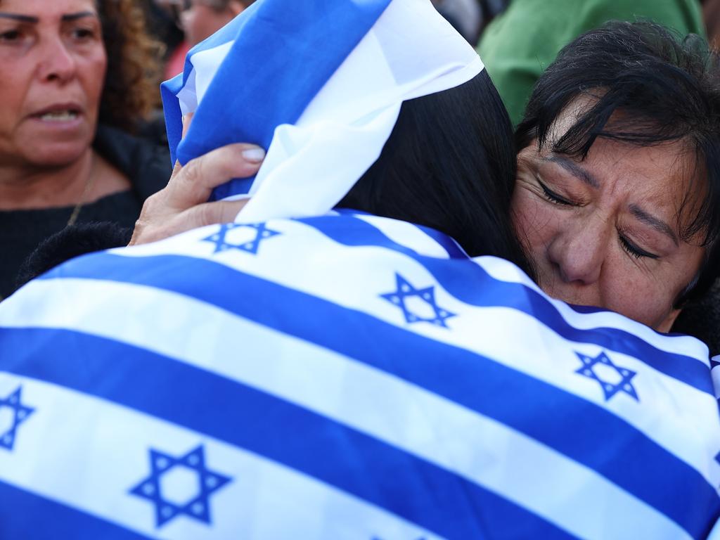 People participate in a 'Bring Them Home' solidarity rally calling for the release of hostages held in Gaza by Hamas. Picture: Getty Images