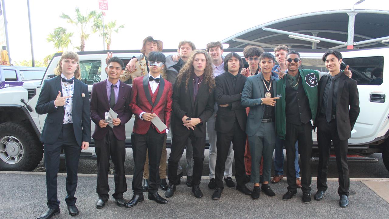 Brandon Bishop, Charles Luciano, Shane Braken, Raphael Rizaldo, Alex Natt, Lincoln Cuthbertson, Brayth Spanner, Brody Smith, Isiah Baptista, Rustin Topham, Jakoda Rosas, Raizen Pascua at the Palmerston College formal 2023.