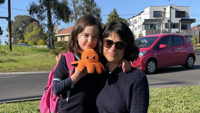 Brea Acton and her daughter Audrey have to walk through the busy intersection every day to get to school.