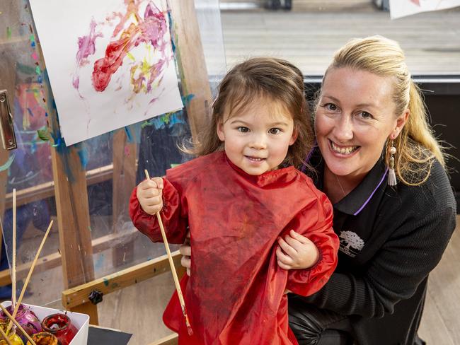 Grace, 2 with Early Childhood Teacher at Malvern East The Learning Sanctuary, Melissa Salter. Picture: Tim Carrafa