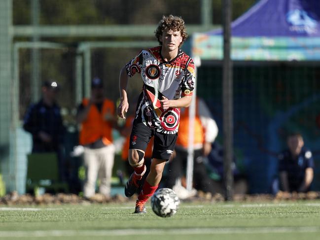 Ty Stoker. Picture: Michael Gorton. U16 Boys NAIDOC Cup at Lake Macquarie Regional Football Facility.