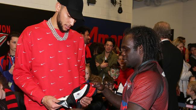 Simmons meets Anthony McDonald-Tipungwuti at Marvel Stadium on Saturday. Picture: Michael Klein