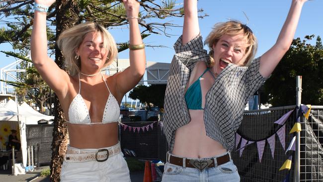 Charlotte Maher and Millie Miller at day 3 of the 2023 Caloundra Music Festival. Photo: Elizabeth Neil