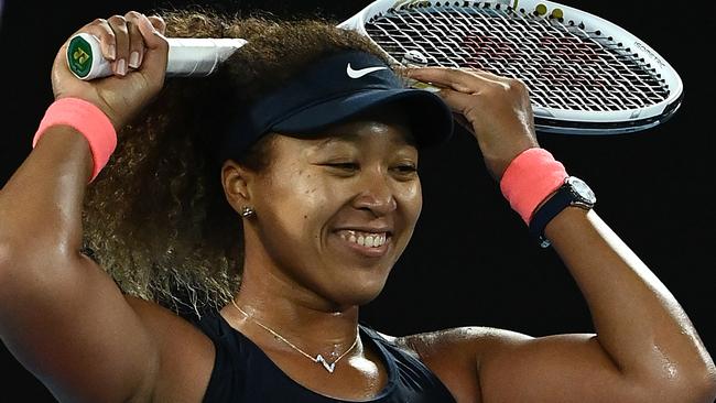 Naomi Osaka reacts to her victory in the Australian Open final.