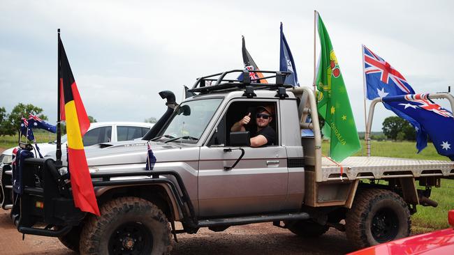 The Australia Day ute run in Dariwn. Picture: Keri Megelus