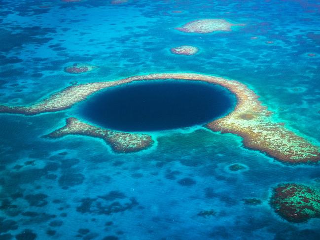 The famous Blue Hole of Belize.