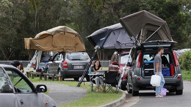 Homeless living at Oliver Sports Complex in Eagleby. Picture: Liam Kidston