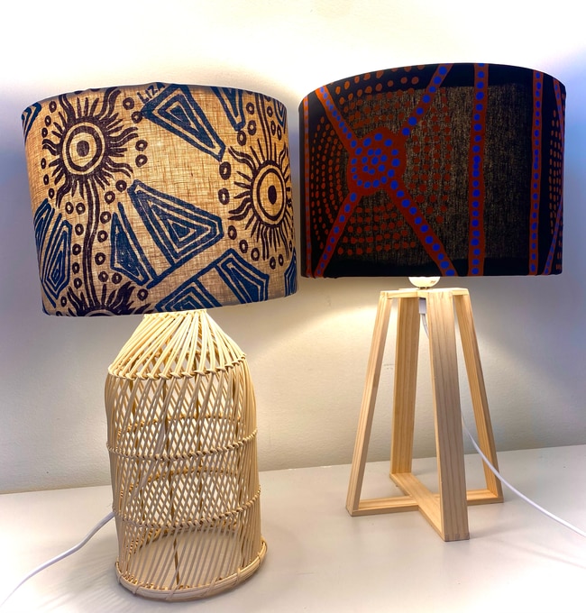 Lampshades from a National Indigenous Art Fair workshop.