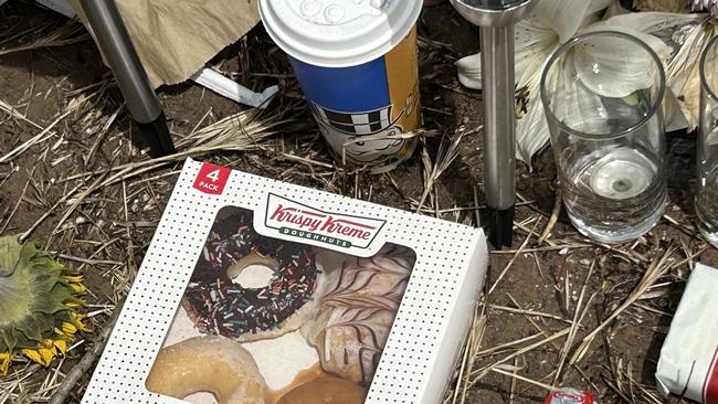 A roadside memorial for a Buckland Park teen killed in a crash in Adelaide's north has grown to several metres as loved ones continue to pay tribute. Picture: Natalie Vikhrov