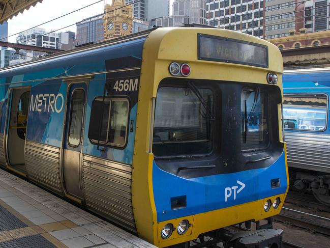 Trains Moving Again.  Melbourne's train network is moving again at Flinders Street Station as members of the Rail, Tram and Bus Union members who work for Metro Trains end their strike action. Picture: Eugene Hyland